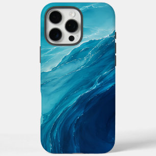 Coques iPhone 16 Pro Max Flux d'Océan Turquoise Luxueux
