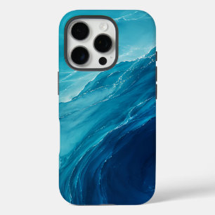 Coques iPhone 16 Pro Flux d'Océan Turquoise Luxueux