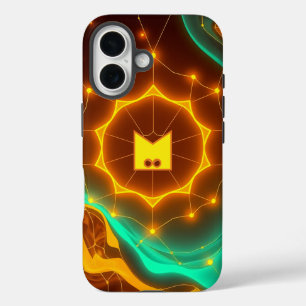 Coque Pour iPhone 16 Flux réseau Abstrait avec des vagues dynamiques