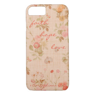 Coque Case-Mate Pour iPhone Foi, espoir, cru de citation de vers de bible