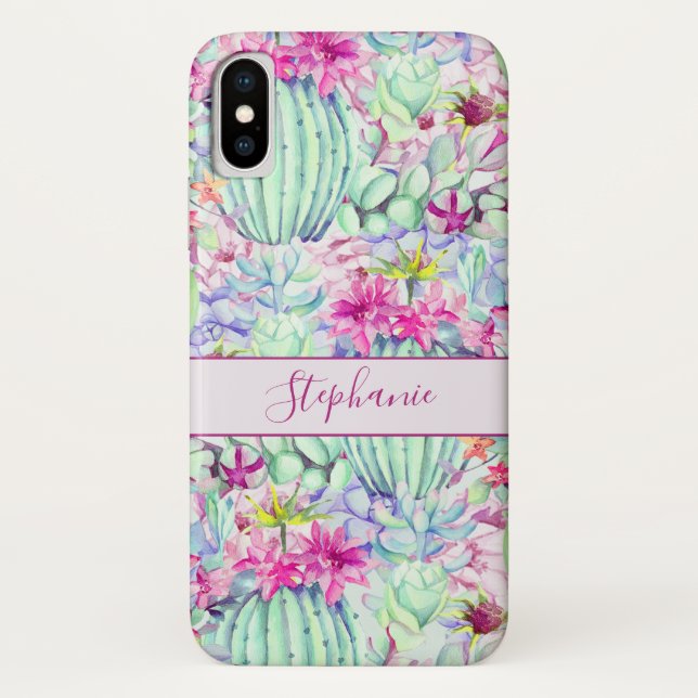 Coques Case-Mate iPhone Foliage Floral Succulent Cactus Personnalisé (Dos)