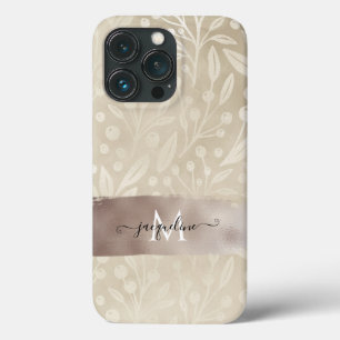 Case-Mate iPhone Case Foliage simple moderne Neutral Bronze Nom d'huile