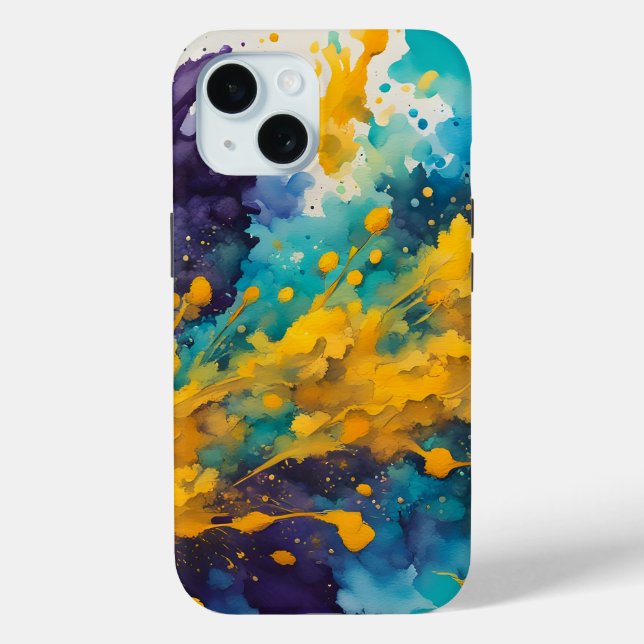 Coques Case-Mate iPhone Fond de éclaboussures d'aquarelle (Verso)