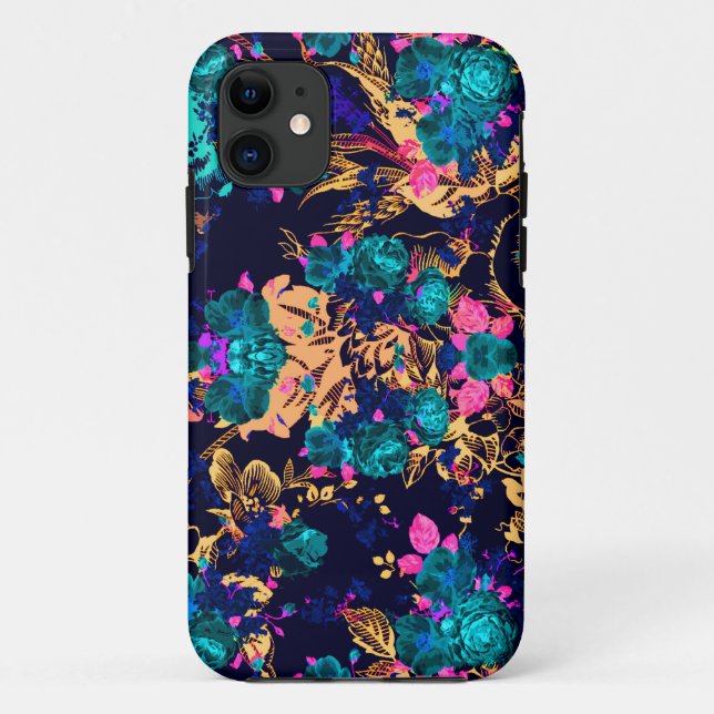 Coques Case-Mate iPhone Fond de fleurs abstraites chic mignon (Dos)