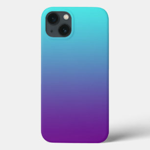Etui iPhone 13 Fond dégradé simple bleu turquoise violet