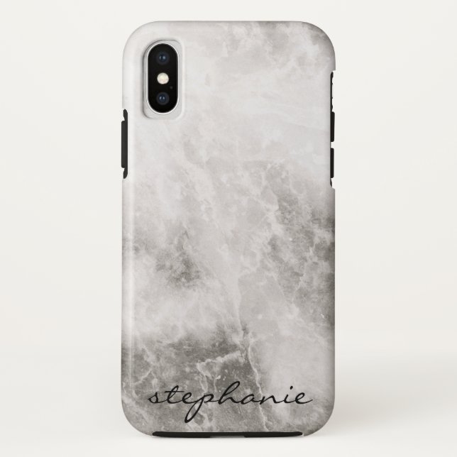 Coques Case-Mate iPhone Fond en marbre à monogramme (Dos)