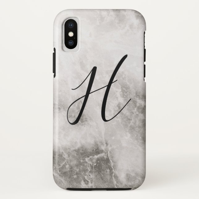 Coques Case-Mate iPhone Fond en marbre à monogramme (Dos)