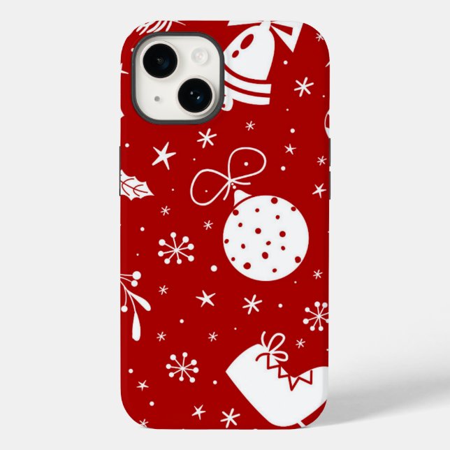 Coques Case-Mate iPhone Fond festif de Noël (Verso)
