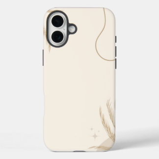 Coques iPhone 16 Plus Fond Linktree Floral Esthétique Marron Beige |