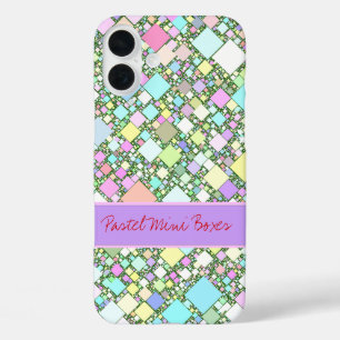 Coques iPhone 16 Plus Fond pastel géométrique abstrait personnalisé
