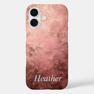 Coque Pour iPhone 16 Fond texturé or rose