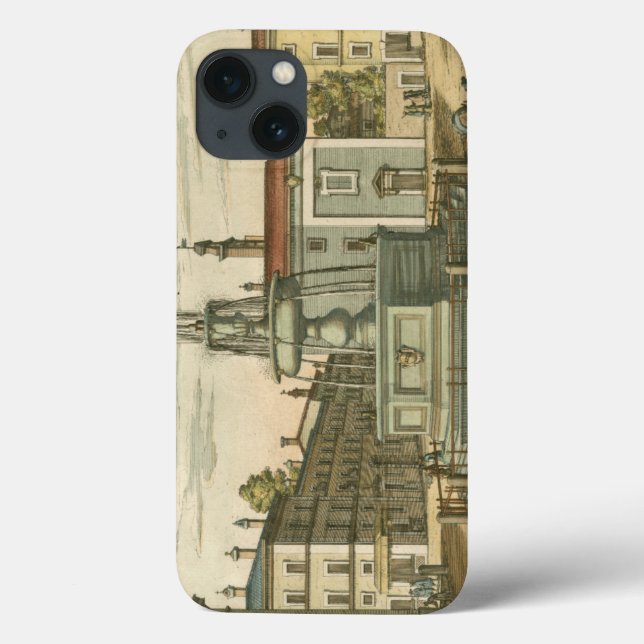 Coques Case-Mate iPhone Fontaine italienne en ville Carré par Falda (Verso)