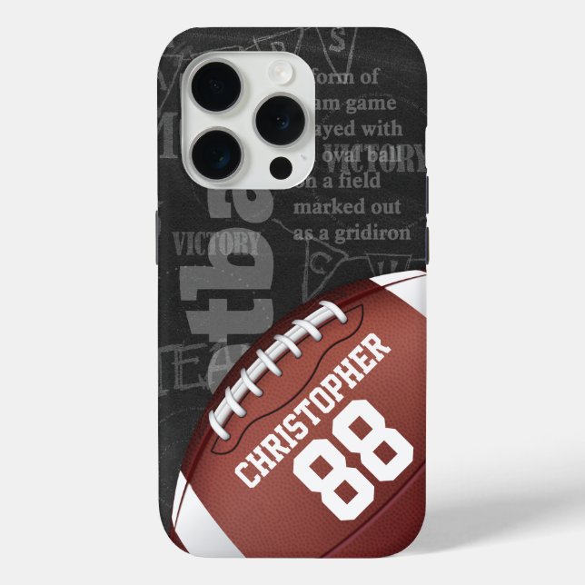 Coques Case-Mate iPhone Football américain Personalized Chalkboard (Verso)
