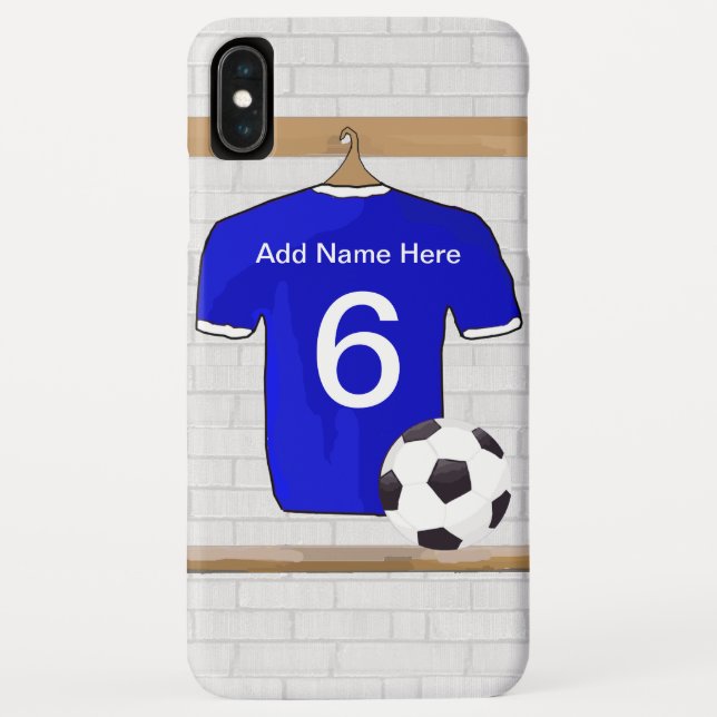 Coques Case-Mate iPhone Football Club de football blanc bleu personnalisé  (Dos)
