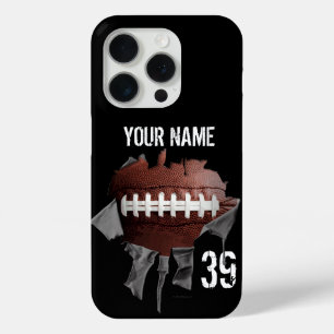 Coque iPhone 15 Pro Football déchiré (Pesonalisé)