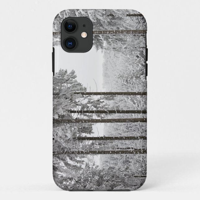 Coques Case-Mate iPhone Forêt à feuillage persistant en hiver (Dos)