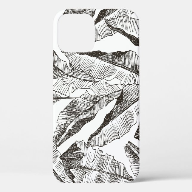 Coques Case-Mate iPhone Forêt blanche noire : Motif Plante tropical (Verso)