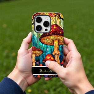 Coques iPhone 16 Pro Forêt de champignons en verre tendu