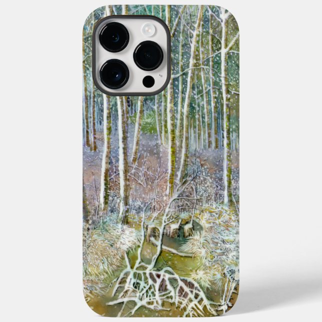 Coques Case-Mate iPhone forêt d'hiver Aquarelle (Verso)