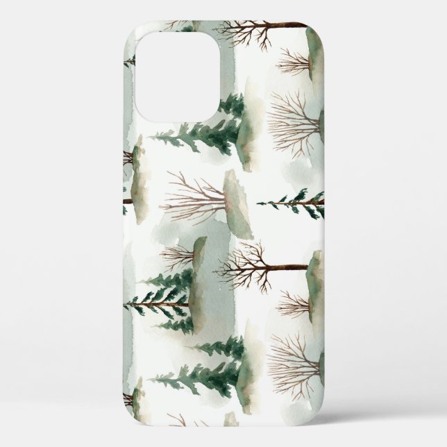 Coques Case-Mate iPhone Forêt d'hiver : Flou vert à main (Verso)