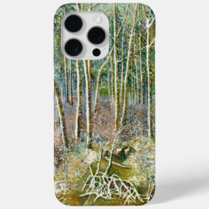 Coque iPhone 15 Pro Max forêt d'hiver peinture aquarelle