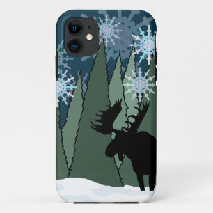 Etui iPhone Case-Mate Forêt d'orignaux et de flocon de neige