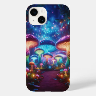 Coque Pour iPhone 14 Forêt Enchantée de Champignons Néon - F Magique Lu