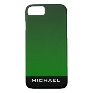 Coques Pour iPhone Forêt foncée Monogramme vert et noir