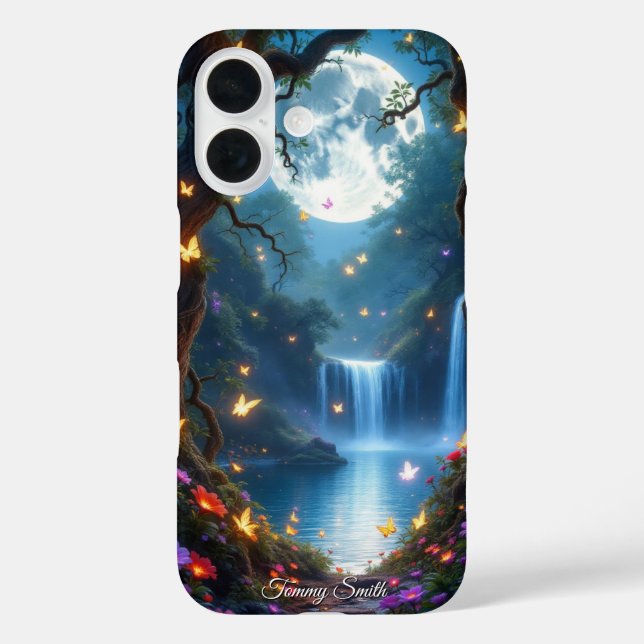 Coques Case-Mate iPhone Forêt Lune Magique | Boîtier de téléphone à rayonn (Verso)