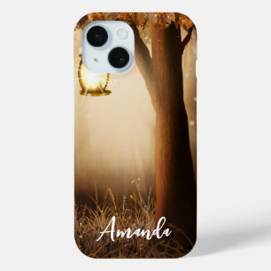 Coque Pour iPhone 15 Forêt magique avec lumières des fées