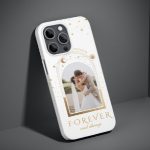Coque Pour iPhone 14 FOREVER ET TOUJOURS Mariage Magenta Photo céleste