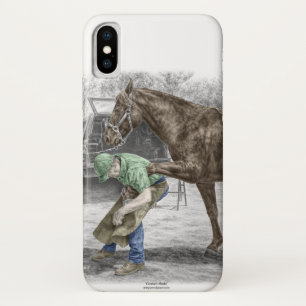 Etui iPhone Case-Mate Forgeron de maréchal-ferrant chaussant le cheval