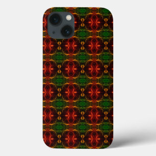 Case-Mate iPhone Case Formas, "traços vermelhos flutuam", em fundo verde