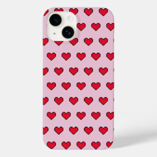 Coque Pour iPhone 14 Forme de coeur mignonne pixélisée