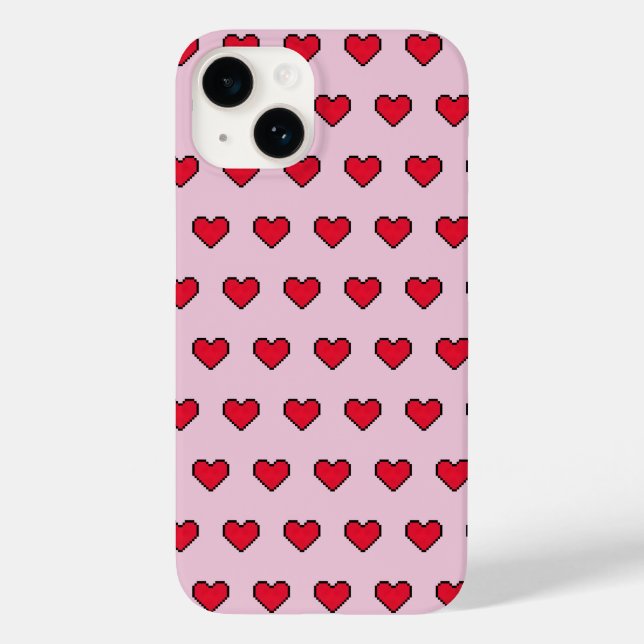 Coques Case-Mate iPhone Forme de coeur mignonne pixélisée (Verso)