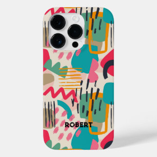 Coque Pour iPhone 14 Pro Formes abstraites colorées grunge motif