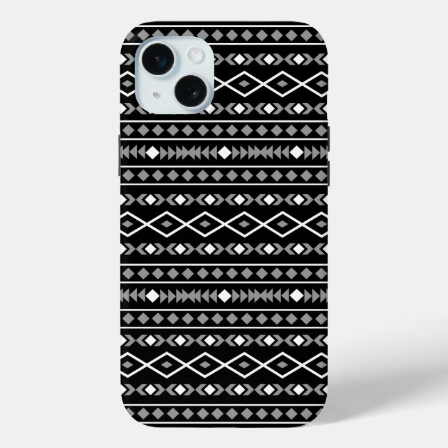 Coques Case-Mate iPhone Formes Aztec Motif gris noir (Verso)