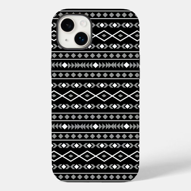 Coques Case-Mate iPhone Formes Aztec Motif gris noir (Verso)