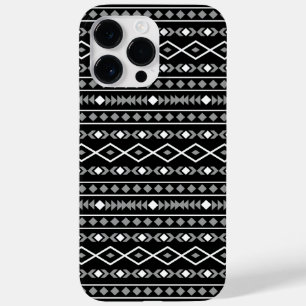 Coque Pour Pour iPhone 14 Pro Max Formes aztèques Motif blanc gris noir