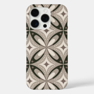 Coques iPhone 16 Pro Formes circulaires rétro beige et marron