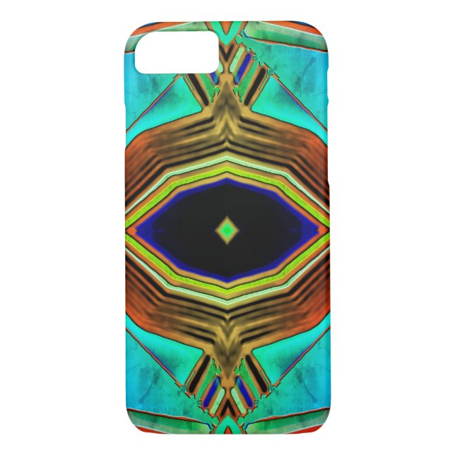 Coques Case-Mate iPhone Formes de conception géométrique turquoise (Dos)