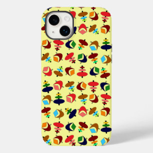Coque Pour iPhone 14 Plus Formes de totem du croissant rétro