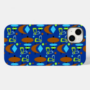 Coque Pour iPhone 14 Plus Formes de totem du croissant rétro