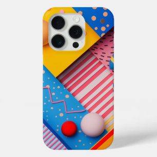 Coque iPhone 15 Pro Formes géométriques aux couleurs et formes vives