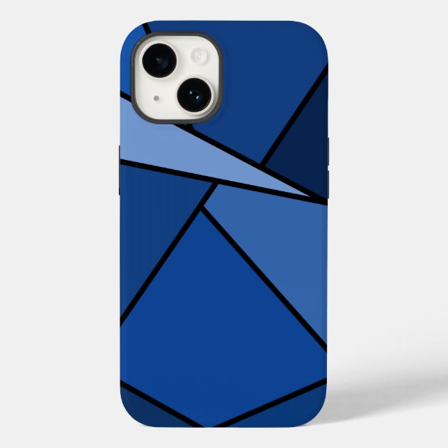 Coques Case-Mate iPhone Formes géométriques bleues Abstraites (Verso)