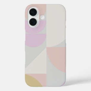 Coque Pour iPhone 16 Formes géométriques modernes Motif en Hiver Pastel
