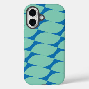 Coque Pour iPhone 16 Formes géométriques simples en Aqua et Bleu