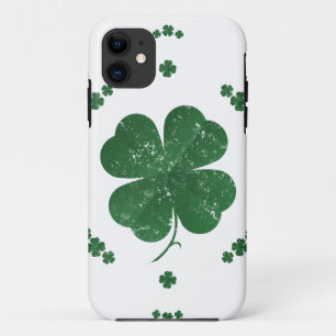 Coque iPhone 11 Four Leaf Clovers - style vintage