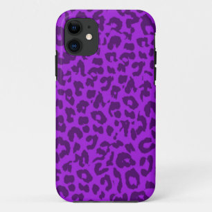 Coque iPhone 11 Fourrure à peau Empreinte de léopard pourpre
