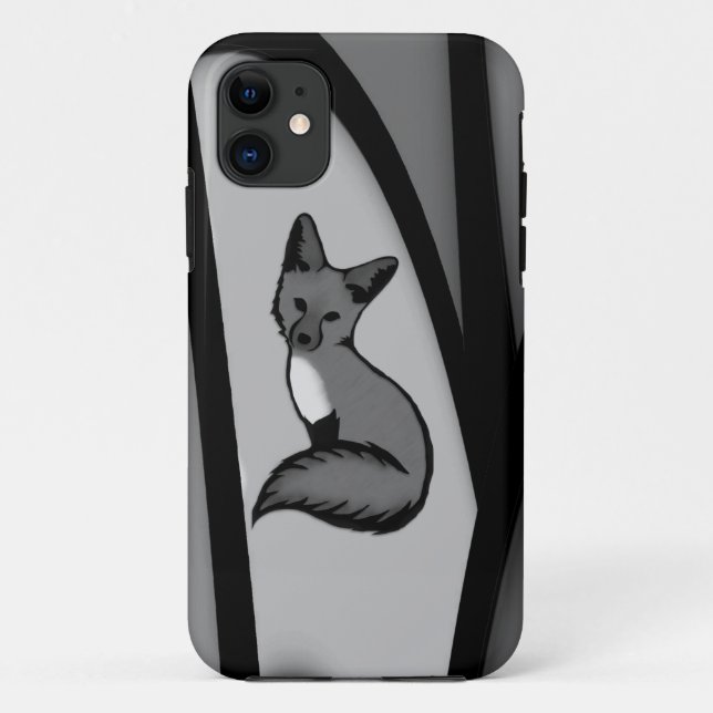 Coques Case-Mate iPhone Fox Design d'art moderne en argent (Dos)